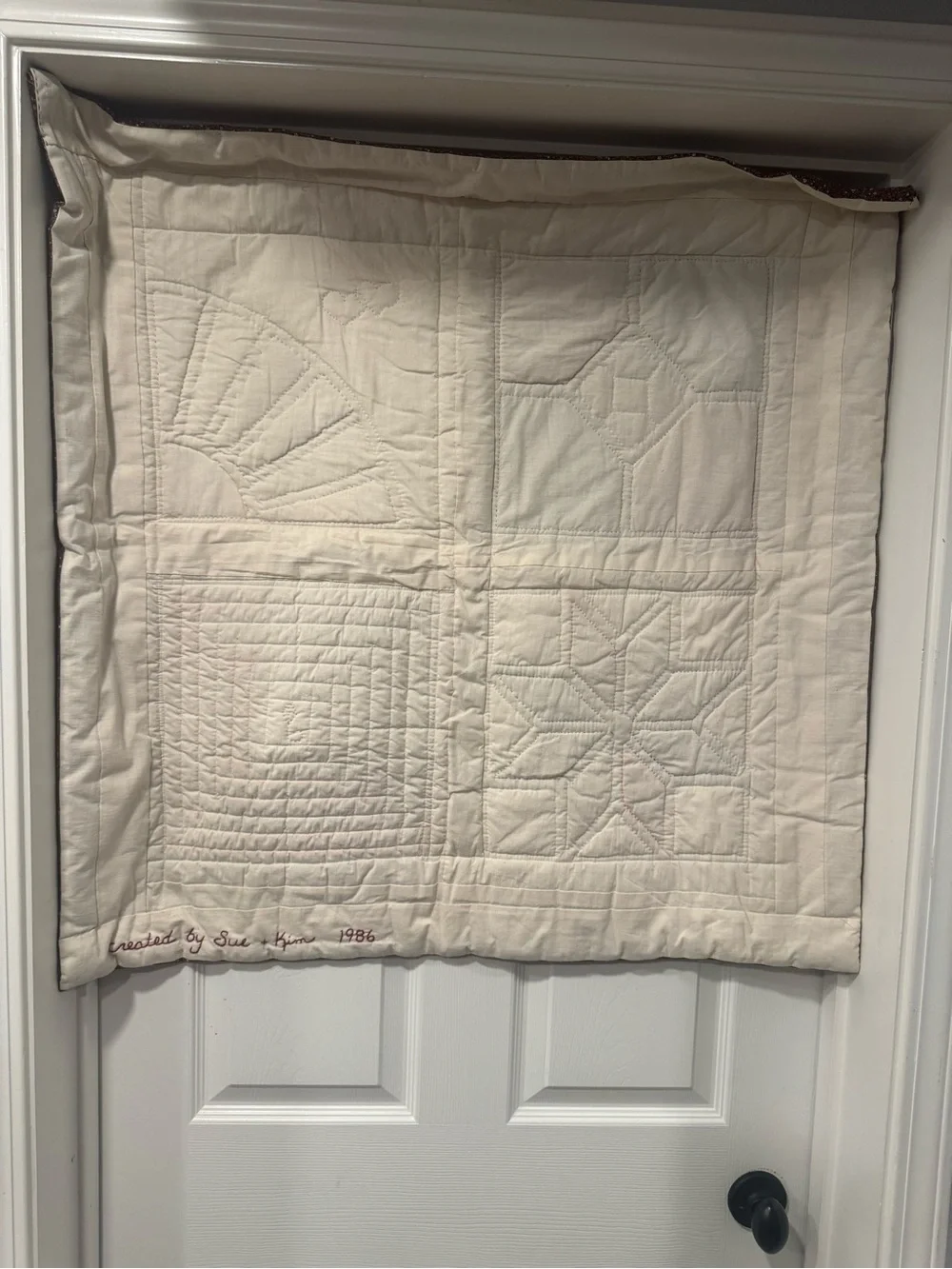 Vintage Handmade 80s Quilt Wall Decor